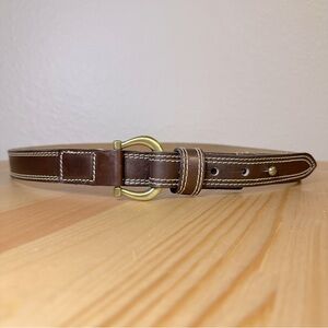Cipriani Brown Clove Tanned Genuine Leather with Gold Buckle